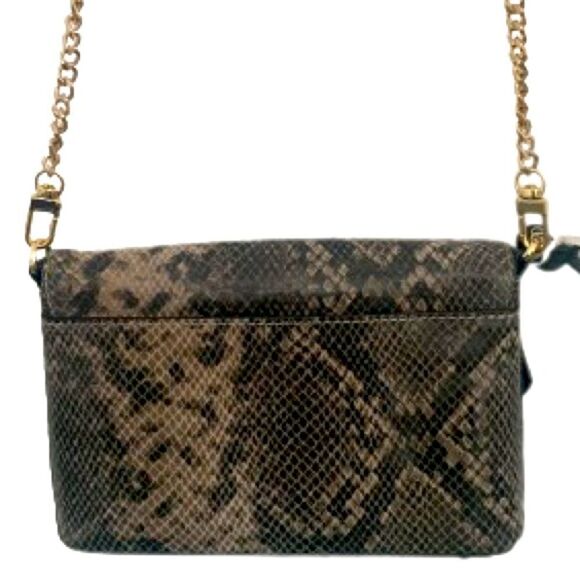 Radley London Lexington Small Flapover Snake Print Chain Leather Crossbody NWT - Picture 4 of 14
